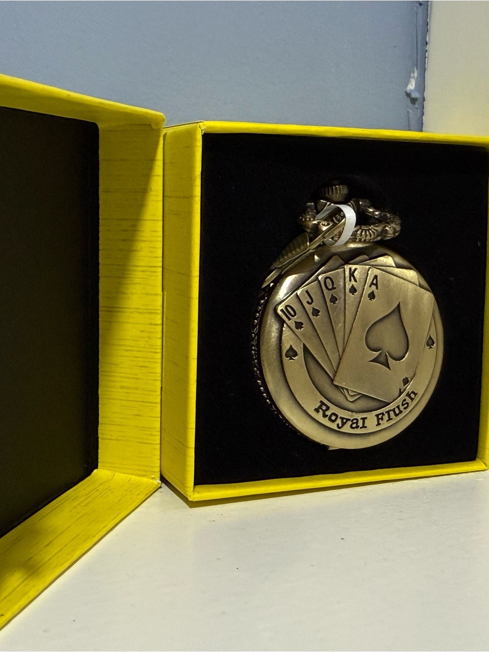 Invicta Brass-Tone Royal Flush Pocket Watch Pendant